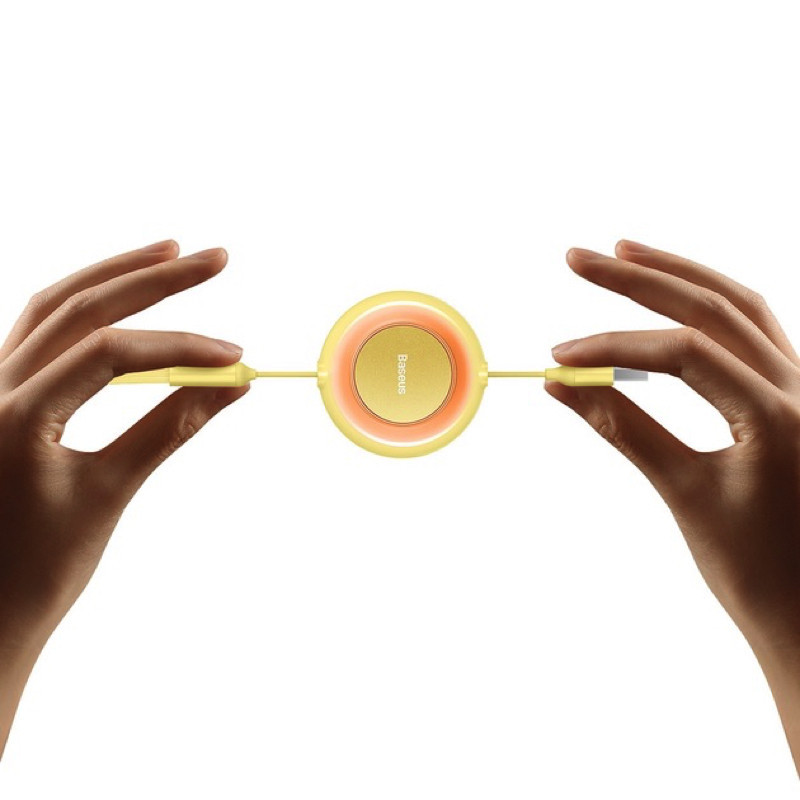 Кабель Baseus Bright Mirror 2 Series Retractable 3-in-1 Fast Charging  Data Cable USB to M+L+C 3.5A 1.1m yellow Київ - фото 8