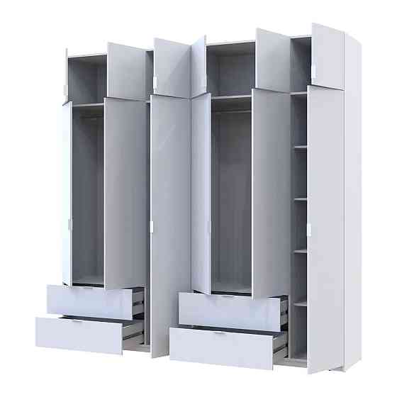 Шкаф для одежды Doros Лукас Белый 3+3 ДСП 240х50х240 DRS-011683 (42005106) Днепр