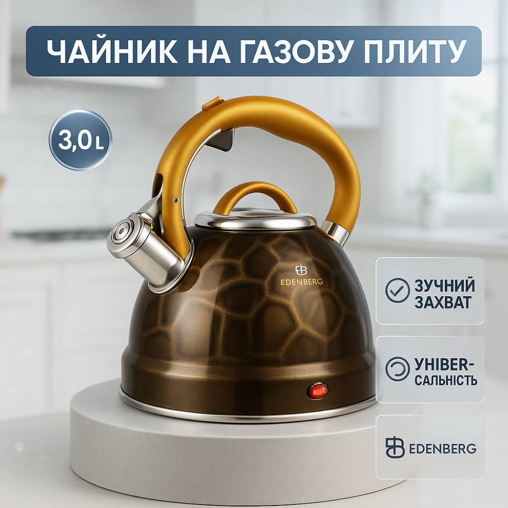 Чайники со свистком наплитные, Качественный металлический чайник, Чайник для плиты со свистком для чая OL-88 Львов - изображение 9