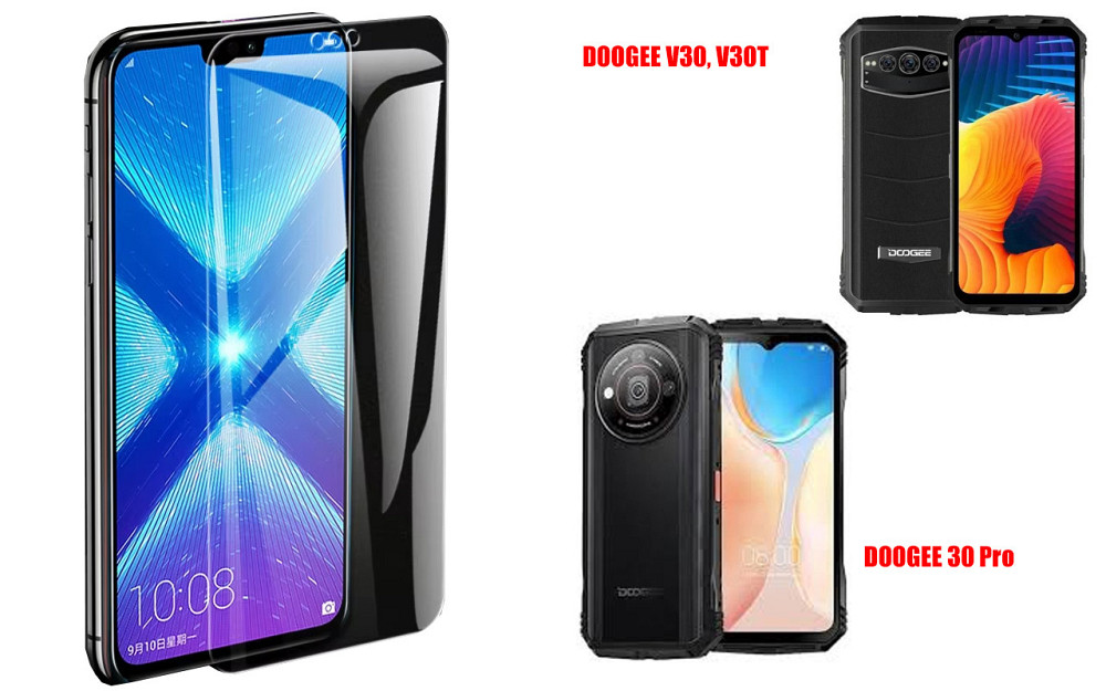 Захисне скло NeoGlass для DOOGEE V30, V30T, V30 Pro – надпрозоре та стійке Київ - фото 2
