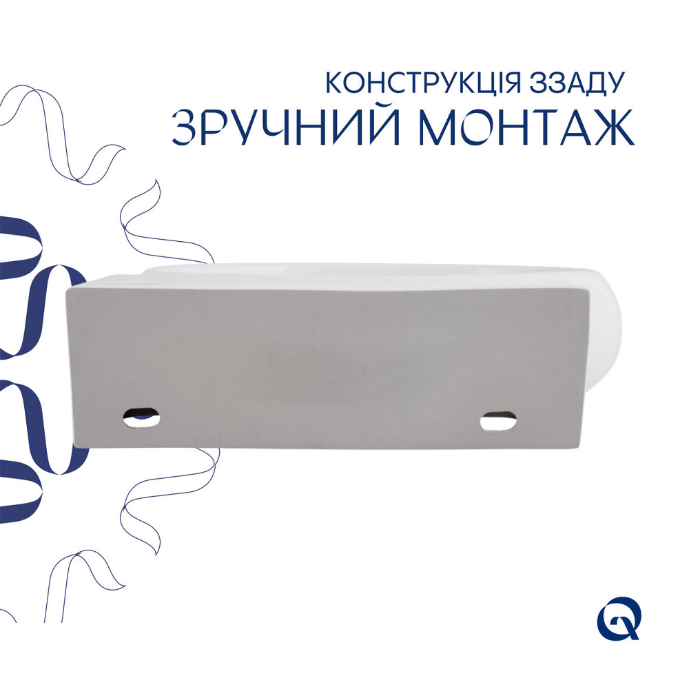 Комплект Qtap Leo: Раковина подвесная овальная правая 430x285x160 мм White + Донный клапан PU02O Киев - изображение 5