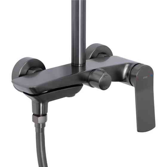 Душевая система с изливом Qtap Slavonice на три потребителя QTSLA111GMB45910 Gunmetal Black графит Киев