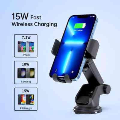Универсальный автодержатель Choetech Gravity Car Wireless 15W Charger 4.7-7.2" Black (T203-F-ACBK) Винница