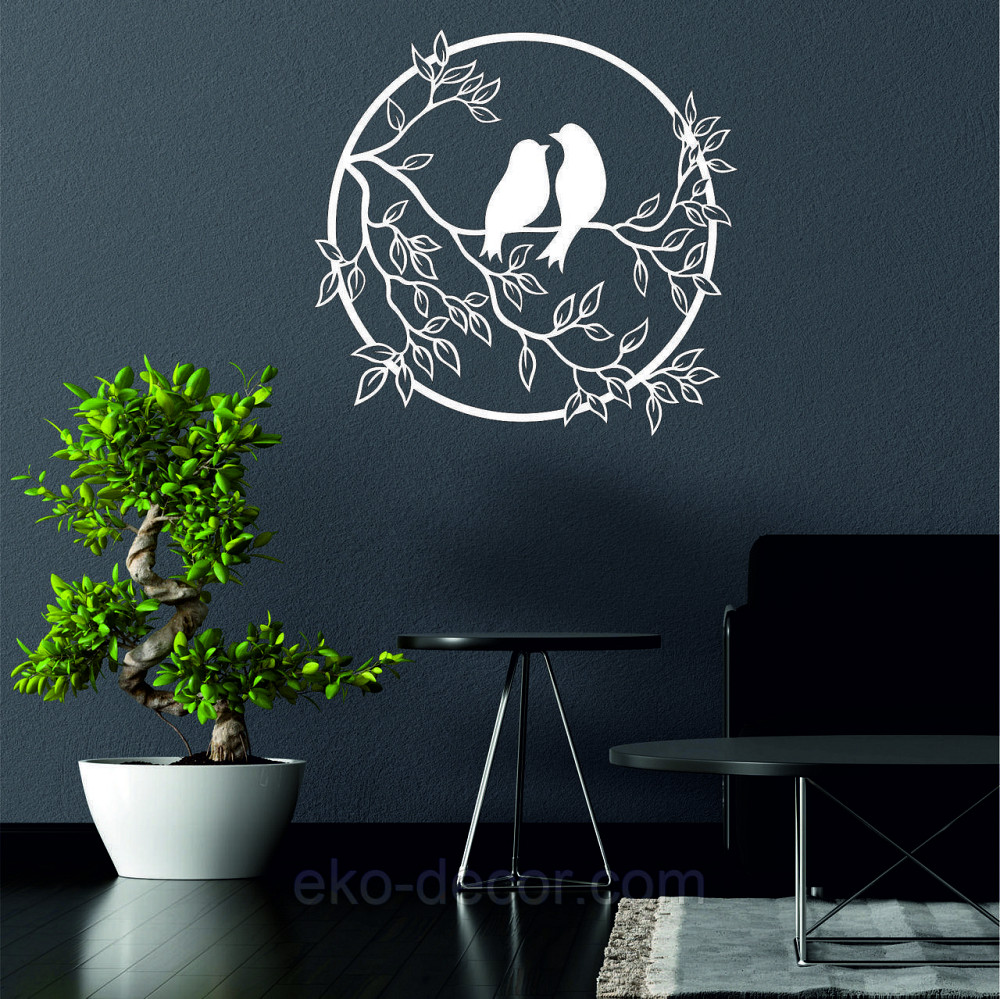 Декоративне настінне Панно «Пташки на гілці», Декор на стіну 70*67 см, Білий Київ - фото 4