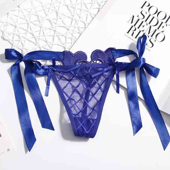 Интимные трусики синие - размер универсальный, на завязках Киев