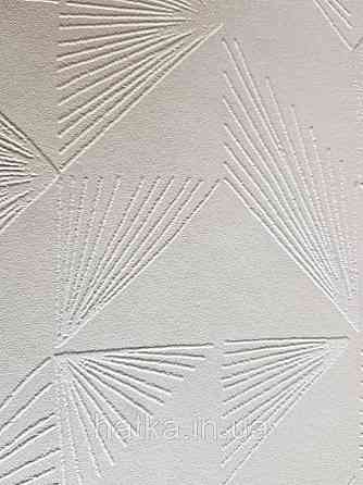 Обои виниловые на флизелине Marburg 31842 New modern геометрия полоски веером белые фигуры светло серые Киев