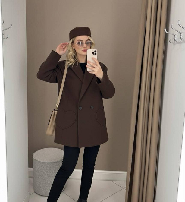 Женское элегантное пальто на подкладке турецкий кашемир Шоколад, 48/52 Одесса - изображение 1