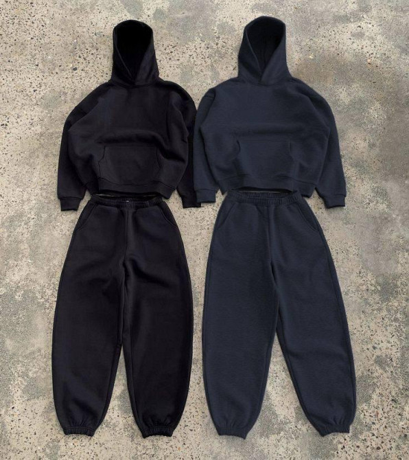 Женский утепленный оверсайз костюм двойка трехнитка на флисе + рибана Графит, 48/50 Одесса - изображение 1