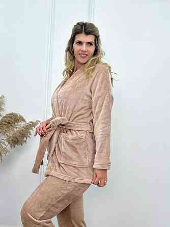 Домашній костюм з халатом "Nelly" оптом | Батал Бежевий, 54-56 Київ