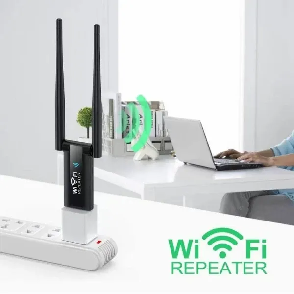 Мощный USB WiFi Адаптер Репитер 300Mbps 2.4GHz с Двумя 3dBi Антеннами Киев - изображение 1