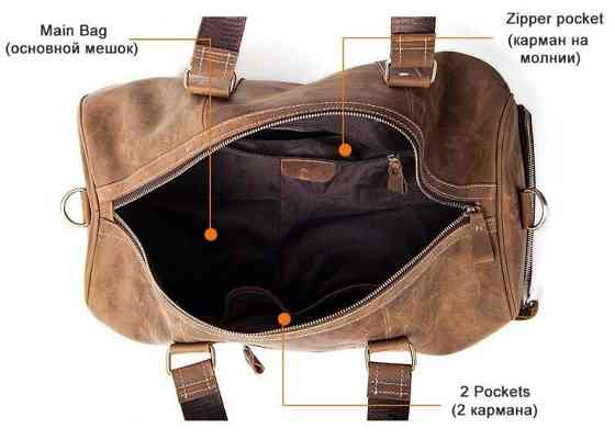 Сумка дорожня чоловіча шкіряна Vintage 14893 Коричнева Київ