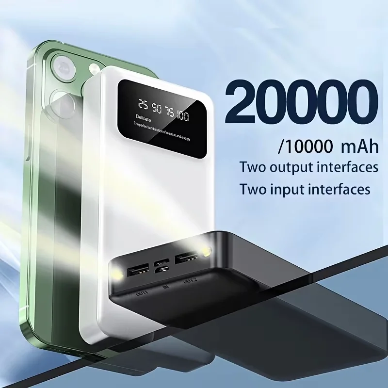 Універсальна зарядна батарея Power Bank 20000 mAh PB-LED20 Білий Київ - фото 6