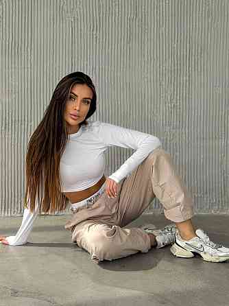 Женский прогулочный костюм двойка: топ и штаны вискоза + матовая плащевка Одесса