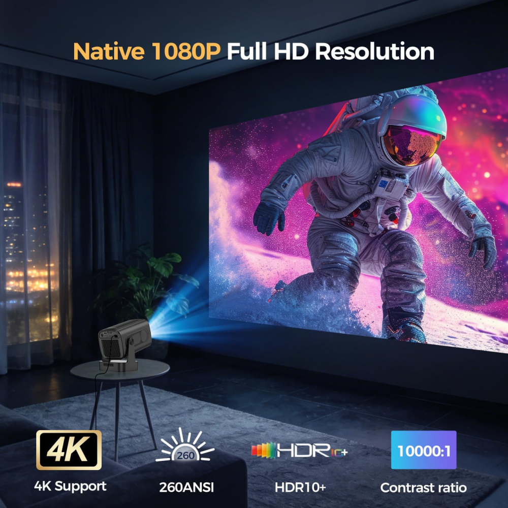 Відеопроектор Alwtniet HY310 4K Full HD Android 11: Ваш персональний кінотеатр з автокорекцією та Wi-Fi 6 Київ - фото 5