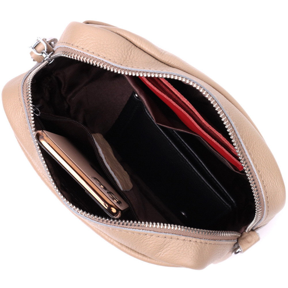 Сумка для женщин из натуральной мягкой кожи Vintage 22437 Бежевая Киев - изображение 5