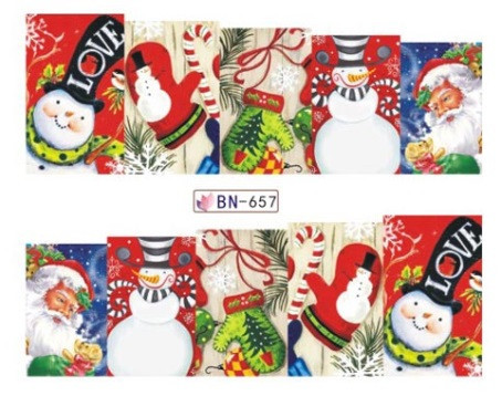 Новогодние наклейки на ногти BN-657 Киев - изображение 1