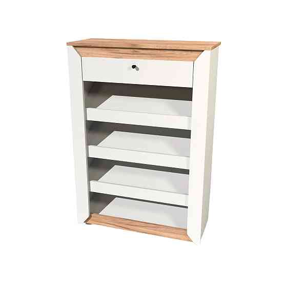 Тумба для обуви Эверест Нордик-800 80х32х113 см Белый + Дуб крафт золотой (DTM-5547) Львов