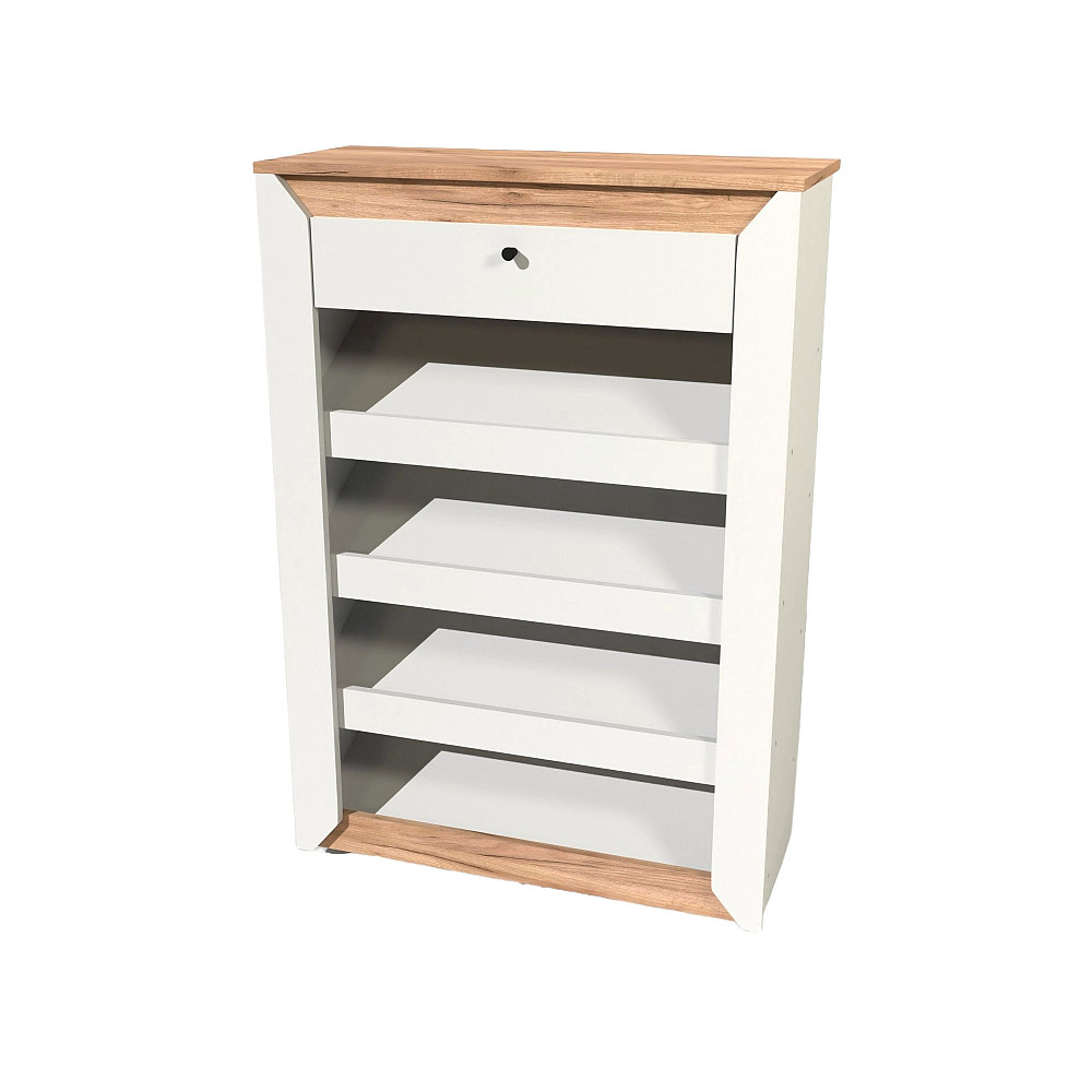 Тумба для обуви Эверест Нордик-800 80х32х113 см Белый + Дуб крафт золотой (DTM-5547) Львов - изображение 5