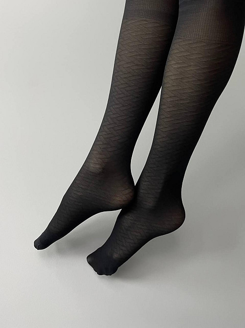 Гольфи з візерунком ромб 60 den р.23-25, 2 пари, чорні Чернівці - фото 3