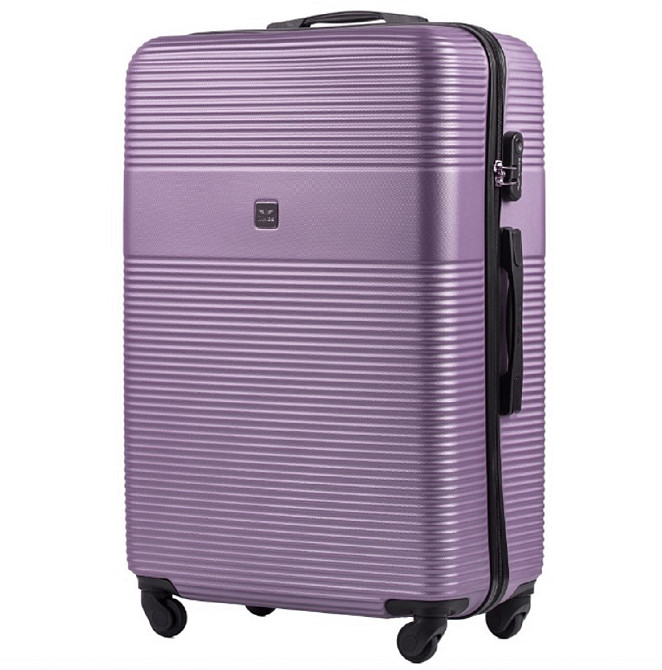 Валіза пластикова WINGS 5398 велика 75 см світло-фіолетова Київ - фото 2