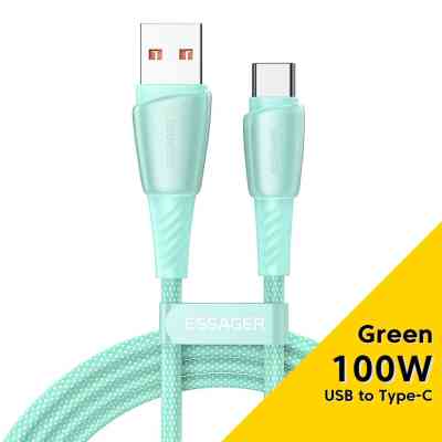 Дата кабель USB 2.0 AM to USB-C 1.0m 100W green Essager (EXCT1-CH06) Винница