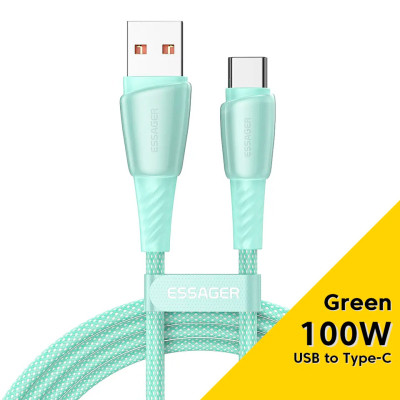 Дата кабель USB 2.0 AM to USB-C 1.0m 100W green Essager (EXCT1-CH06) Винница - изображение 1