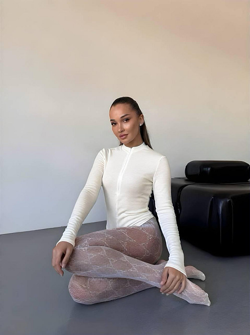 Женский теплый базовый боди на молнии джерси на флисе Молочный, 46/48 Одесса - изображение 4