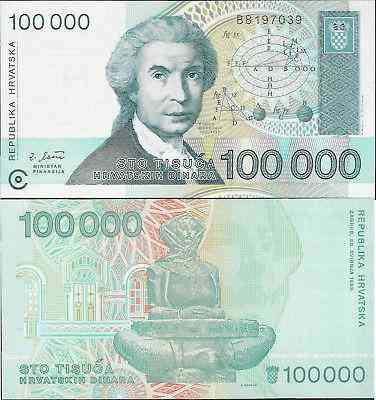 Хорватія /Croatia 100000 Dinar 1992 Pick 27 UNC Полтава