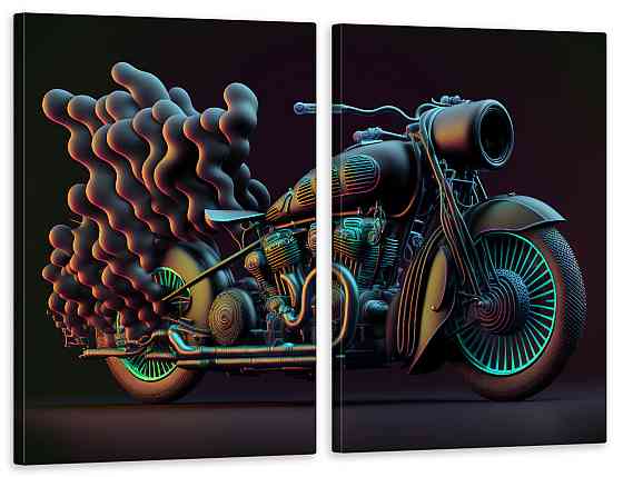 Модульна картина у вітальню/ спальню Крутий Мотоцикл TLV-2_139 70x102 см Київ