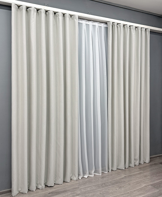 Комплект штор VR-Textil Блекаут двосторонній Scandi № 1903ш Димчасто-білий 100х270 см 2 шт (31-994) Київ - фото 4