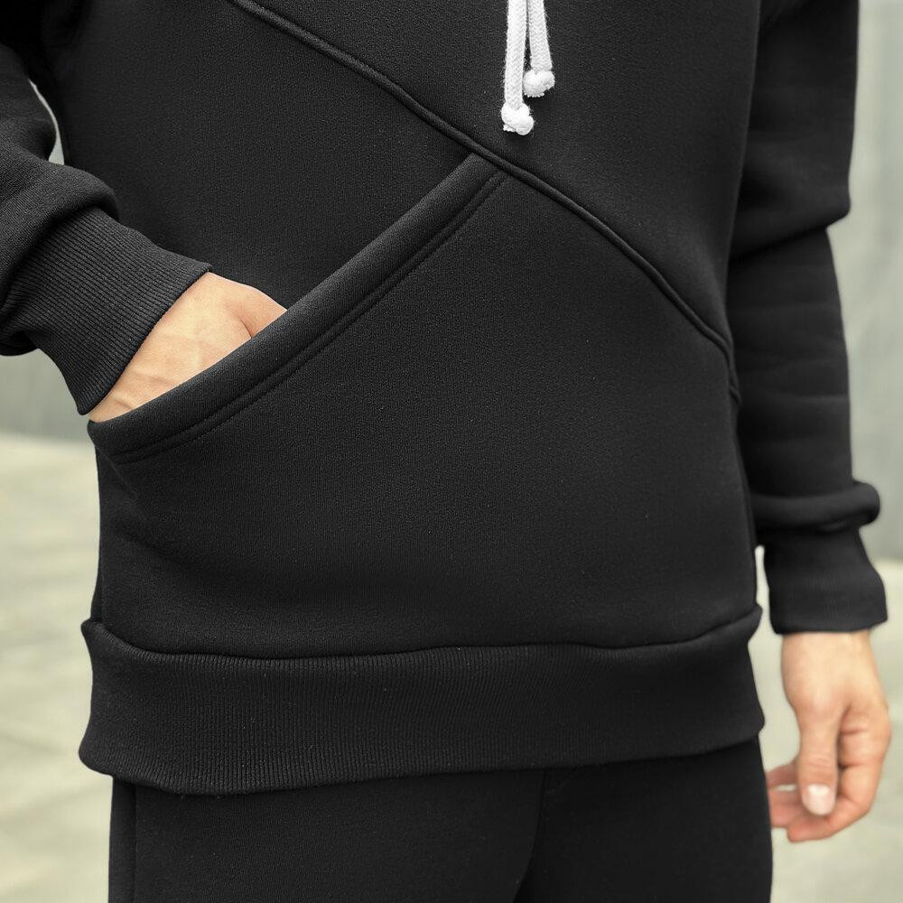 Чорний чоловічий спортивний костюм осінь/зима з капюшоном Pobedov Space Київ - фото 5