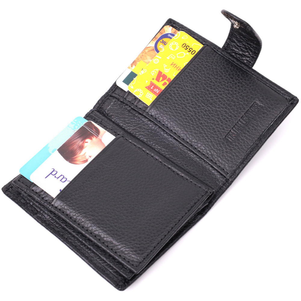 Надійна візитниця з натуральної шкіри Чорний (ST Leather) Київ - фото 2