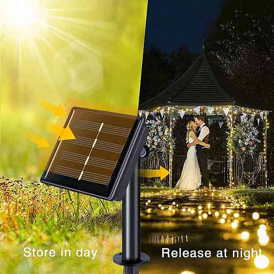 Солнечная гирлянда Oreunik 240 LED (2x120), 20м, тёплый свет, 8 режимов, IP65, для сада, свадьбы, Но Киев