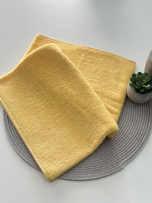 Комплект полотенец однотонных Ideal Textile 50х90см + 70х140см 400 г/м2 (56860932) Жовтий Черновцы - изображение 6