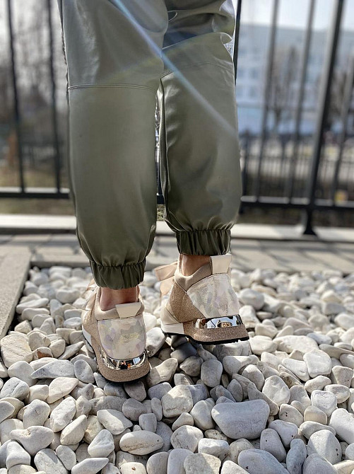 GINA ORIGINAL Кросівки жіночі GINA ORIGINAL 6986 беж/золото (весна-осінь, шкіра натуральна) (42 Коломыя - изображение 4