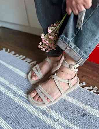 Босоніжки жіночі бежеві M.KRAFT 114 літні замшеві на низькому ходу / Модні босоніжки 36-41 Коломыя