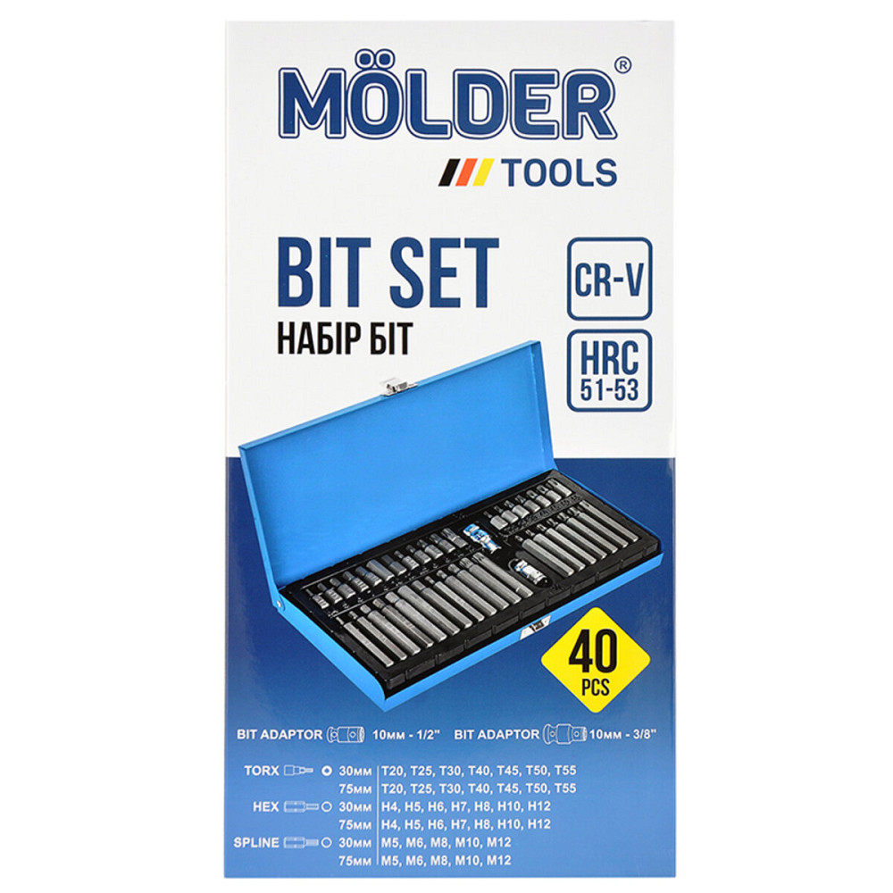 Професійний набір зірок і шестигранників Molder CR-V 40шт Киев - изображение 1