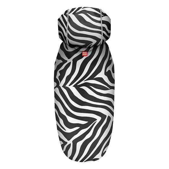 Дощовик-накидка з капюшоном для собак WAUDOG Clothes, малюнок "Зебра", XS, А 26-29 см, B 32-41 см, С 21-26 см Київ