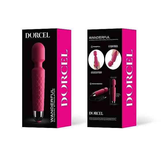 Минивибромассажер Dorcel Wand Wanderful Magenta мощный, водонепроницаемый, 18 режимов работы Sex Aura Киев