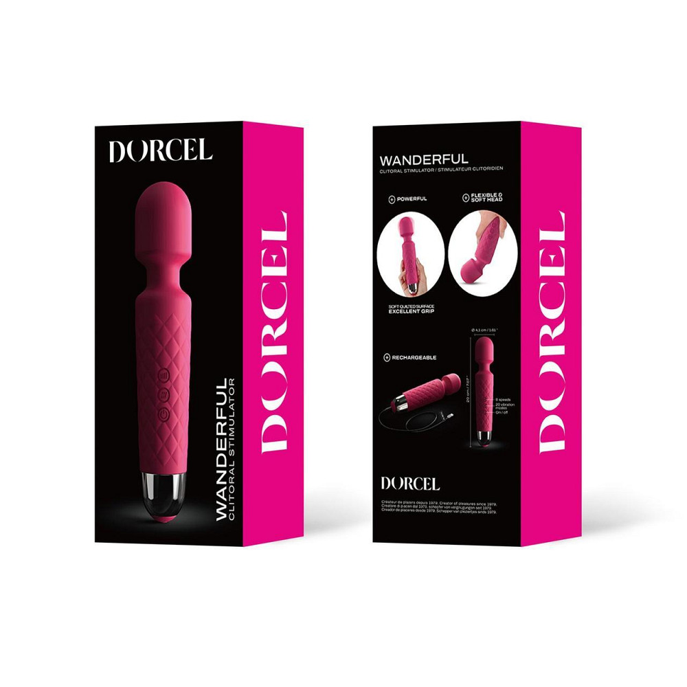 Минивибромассажер Dorcel Wand Wanderful Magenta мощный, водонепроницаемый, 18 режимов работы Sex Aura Киев - изображение 3