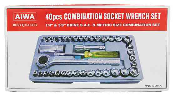 Набор инcтрументов ключ трещётка, отвёртка, биты, головки, AIWA средний Днепр