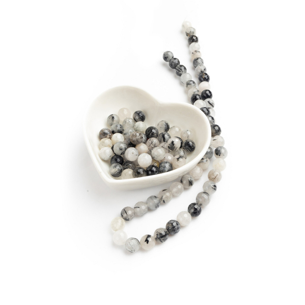 Рутиловый кварц натуральный камень для браслетов и подвесок бусины для рукоделия на нитке 39-41 см диаметр 8 м Каменец-Подольский - изображение 1