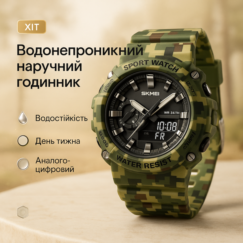 Чоловічий водостійкий кварцовий годинник, Армійський наручний годинник з таймером VS-39 Львів - фото 4