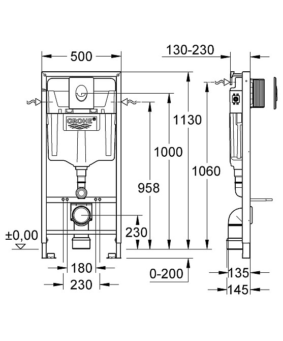 Система инсталляции для унитаза 3 в 1 Grohe Rapid SL (38722001) Киев - изображение 6