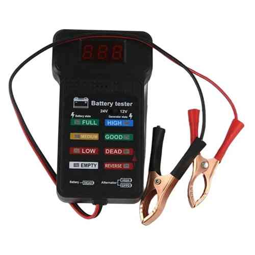Тестер индикатор состояния автомобильного аккумулятора 12-24В с зажимами ЖК Вінниця