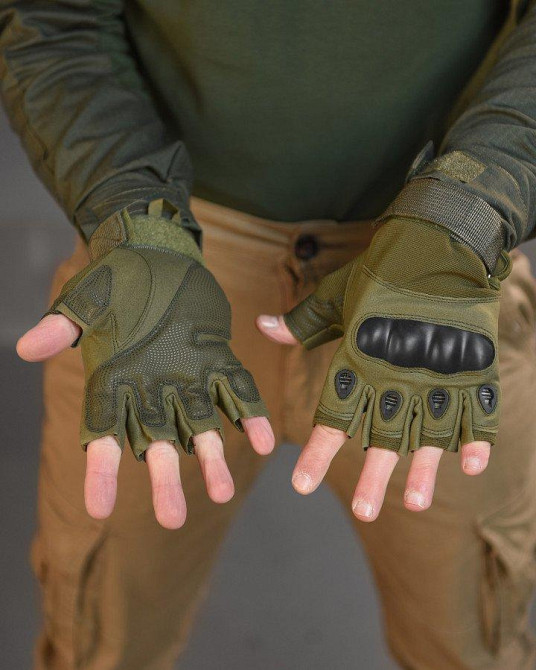 Рукавички безпалі хакі Одеса - фото 3