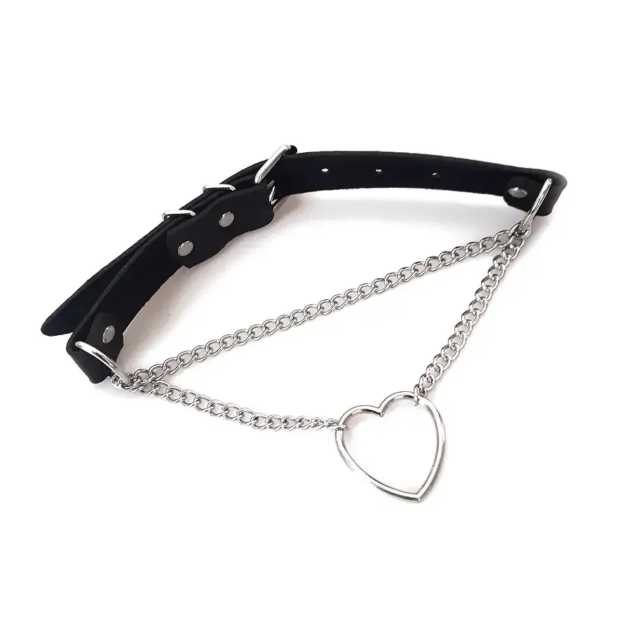 Чокер на шию Серце Art of Sex - Paris, з натуральної шкіри, колір Чорний Львов - изображение 2