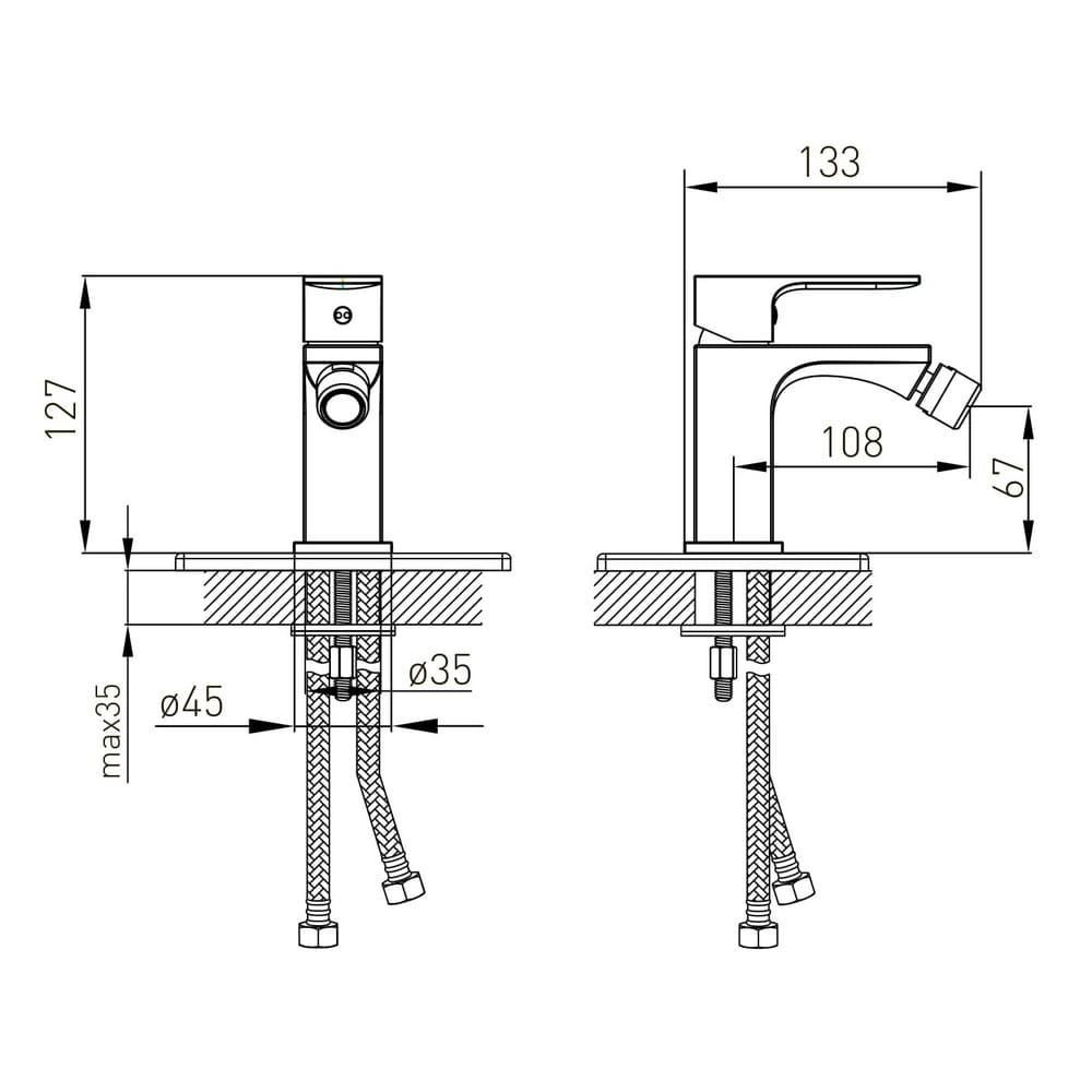 Змішувач для біде VOLLE LEON cromo хром 1511.020101 Київ - фото 3