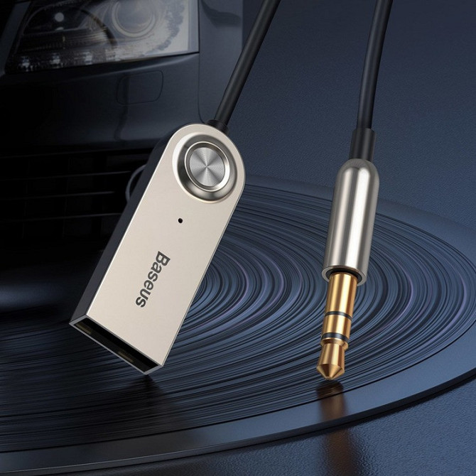 Аудіо Bluetooth 5.0 приймач Baseus BA01 Wireless Bluetooth Transmitter з USB і 3.5мм AUX роз'ємами (Чорний) Николаев - изображение 7