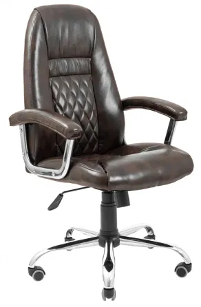 Офісне Крісло Керівника Richman Florence Madras Dark Brown Хром М2 AnyFix Коричневий Київ